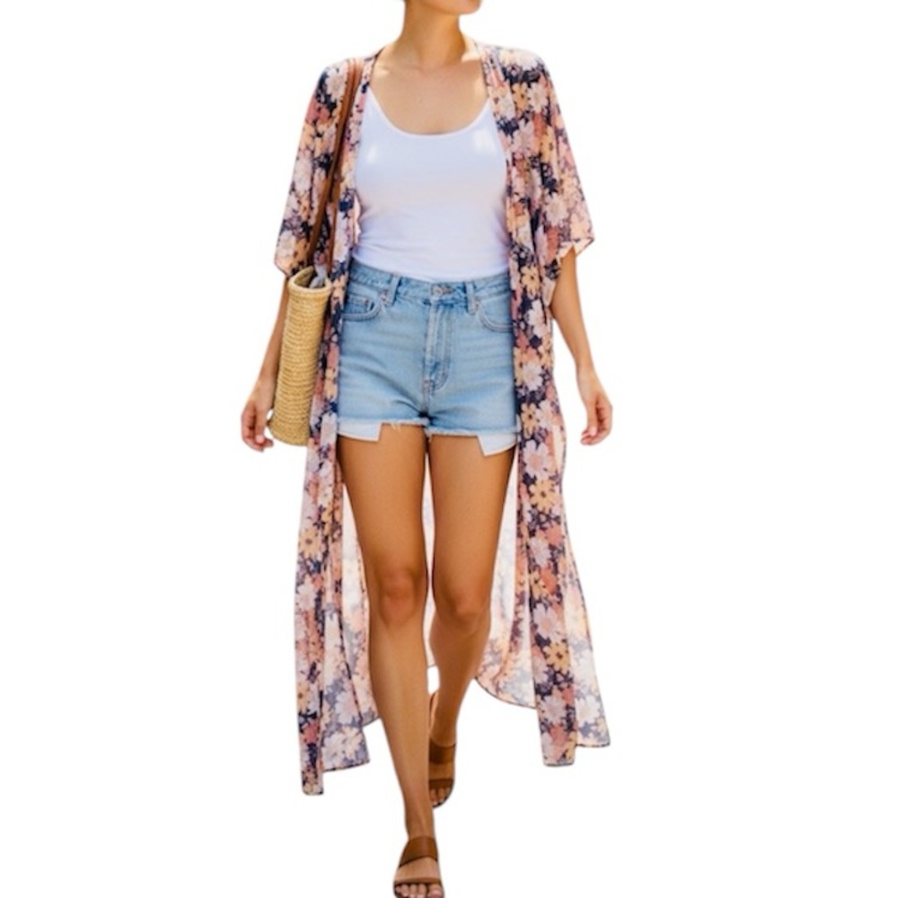 Aerie Swim Coverup floral Design like new